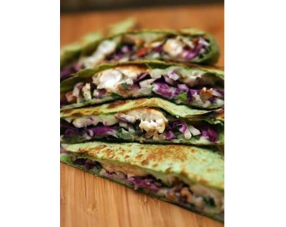 Latin Spiced Tilapia with Jicama Slaw Quesadilla